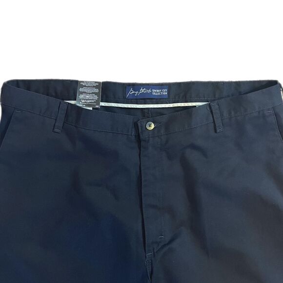 Wrangler George Strait Black Flat Front Pants. Brushed Twill Easy Care Fabric. S - Picture 3 of 9